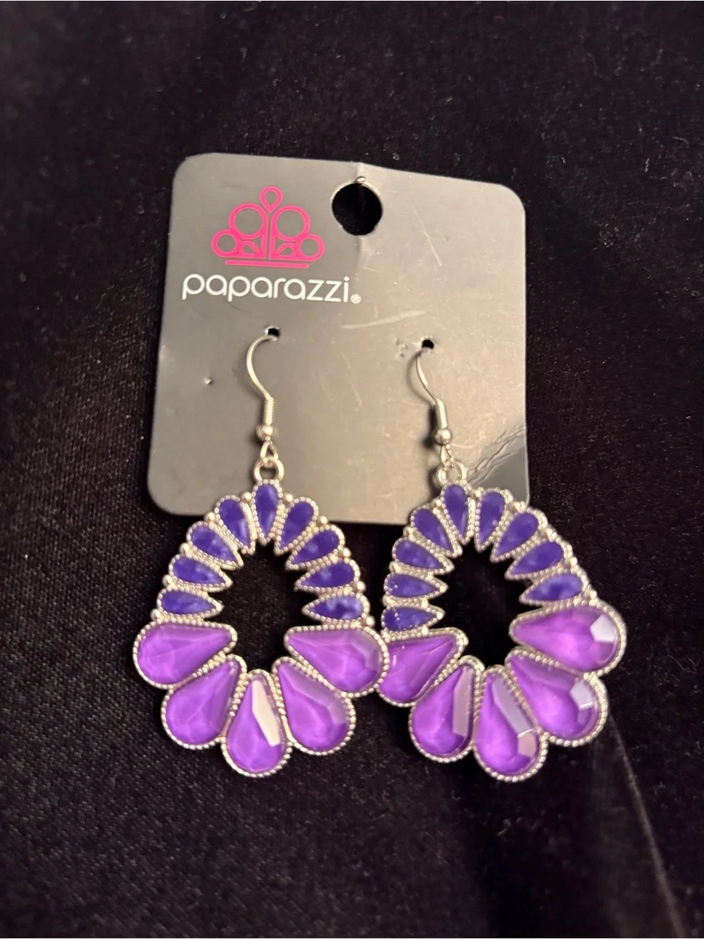 Paparazzi Purple Petal Teardrop Dangle Earrings